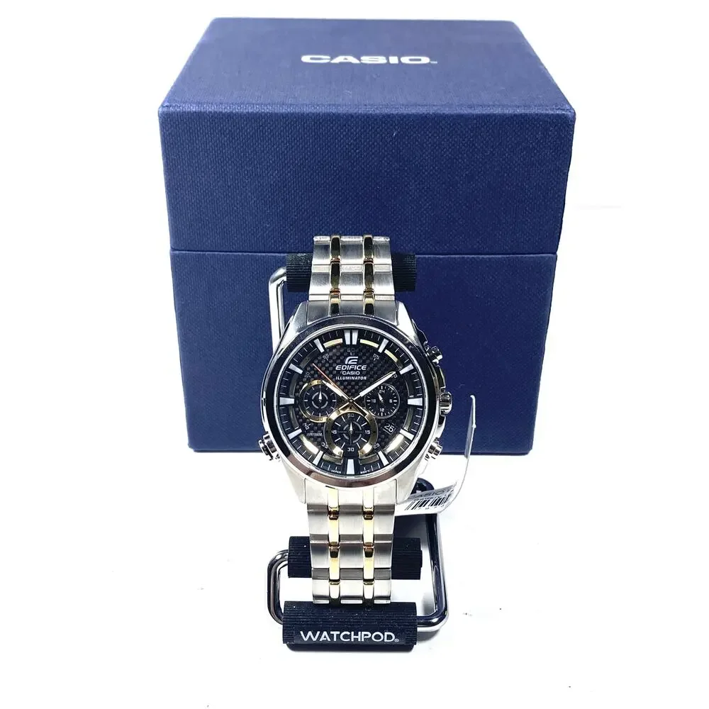 Casio Edifice EFR-537SG-1A Two Tone Chronograph Watch 45mm Neon Illuminator